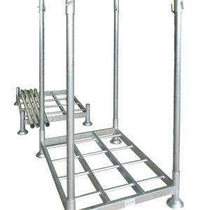 Stapelbares Universalrack, höhenverstellbar, für sichere Lagerung und Befüllung von Big Bags.