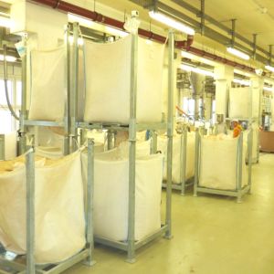 Sicheres Big Bag Rack: mehrfach stapelbar, stabil und leicht zu transportieren.
