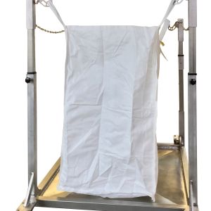 Leicht rollbares Rack S5 für Big Bags mit Bodenwanne, ideal bei flüssigen Rückständen.