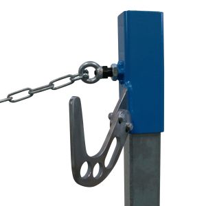 Big Bag Gestell mit verstellbaren Haken und Schnellauslösung, einfaches Aushängen und sichere Befüllung.