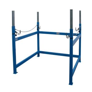 Big Bag Befüllgestell mit höhenverstellbaren Haken und Schnellauslösung, ideal für Big Bags bis 200 cm.