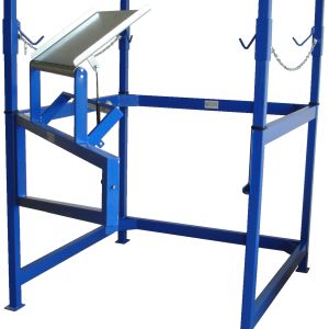 Effizientes Big Bag Aufhaltegestell mit praktischer Rutsche und leicht lösbaren Schlaufenhaltern – entwickelt für ergonomisches Befüllen mit 25-kg-Säcken.